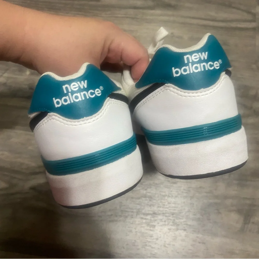 New Balance White and Teal Athletic Shoes